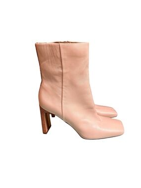 Sam Edelman Women's Anika Leather Square Toe Boots in Ivory/Tan Stripe Size 10